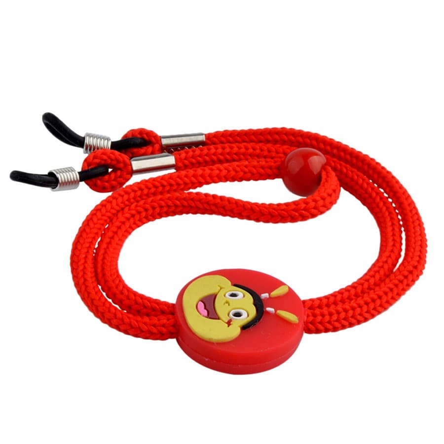 attache lunettes enfant rouge