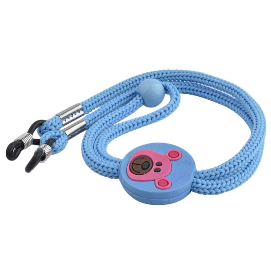 attache lunettes enfant bleu