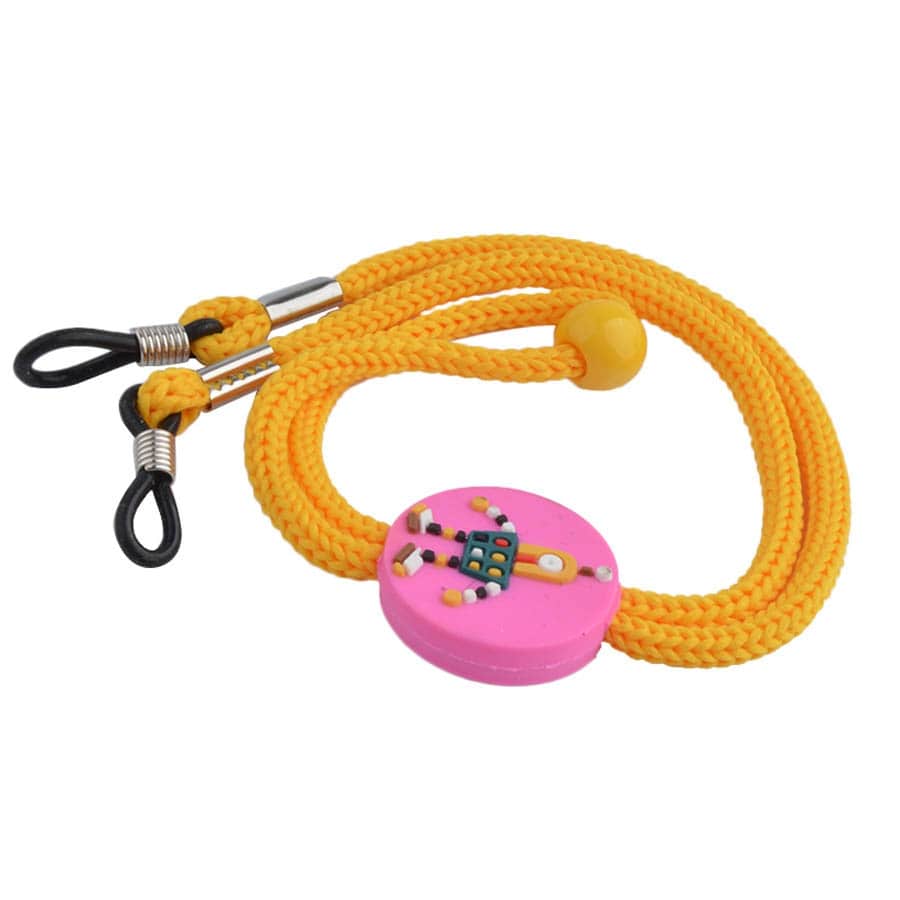 attache lunettes enfant orange