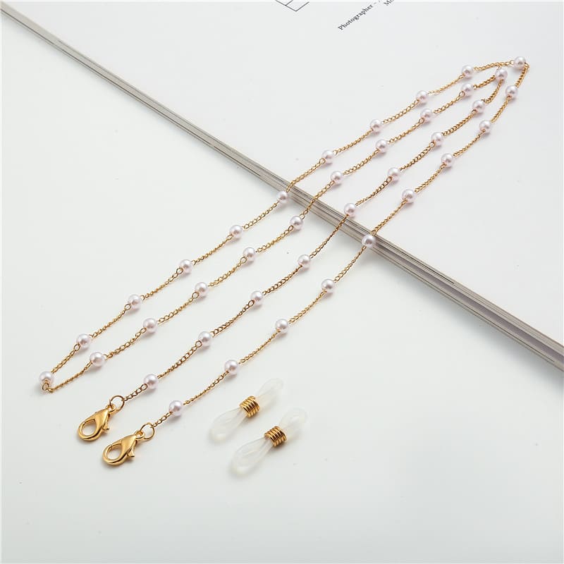 attache lunettes en perle
