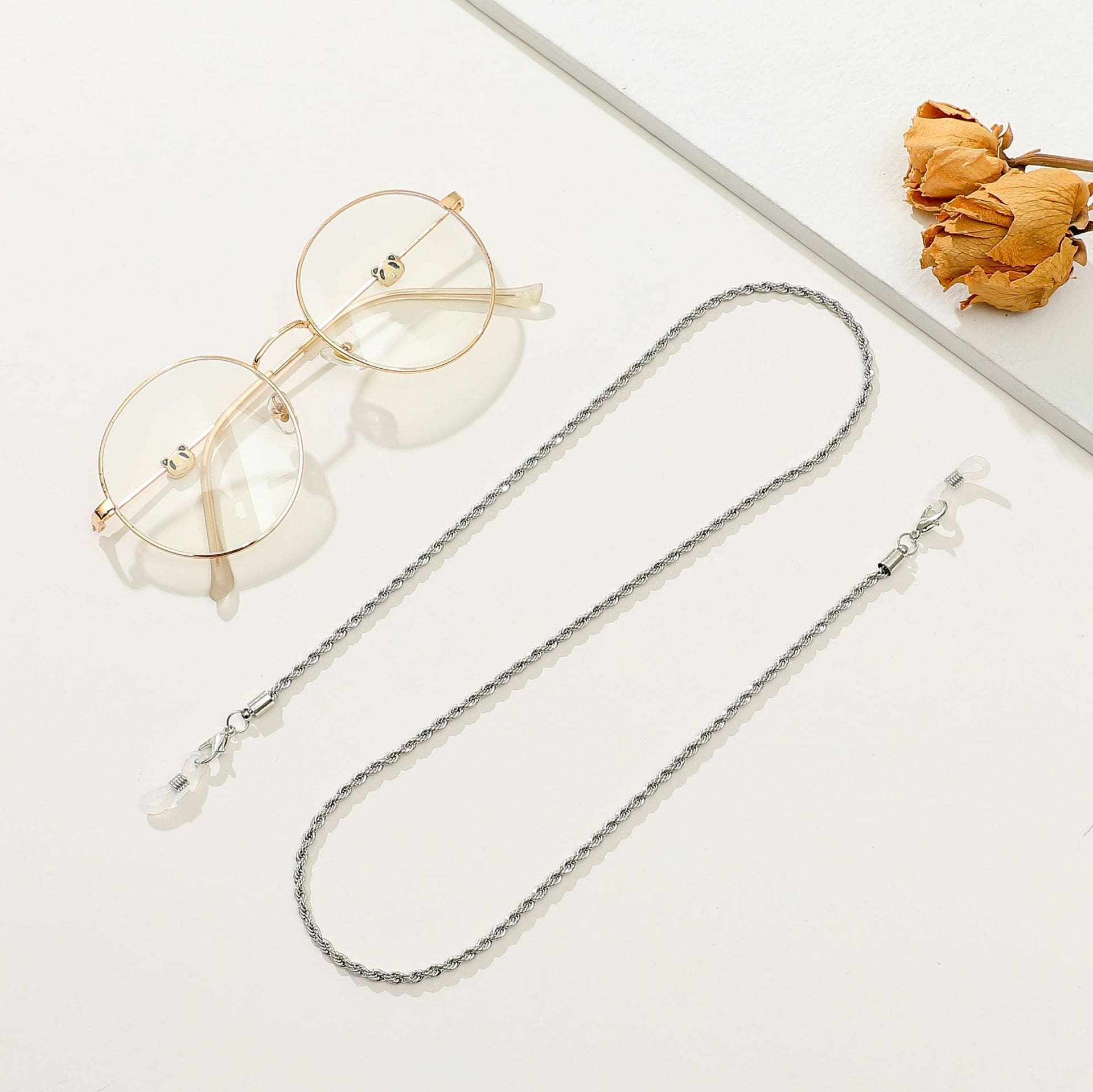 chaine bijoux pour lunettes argent