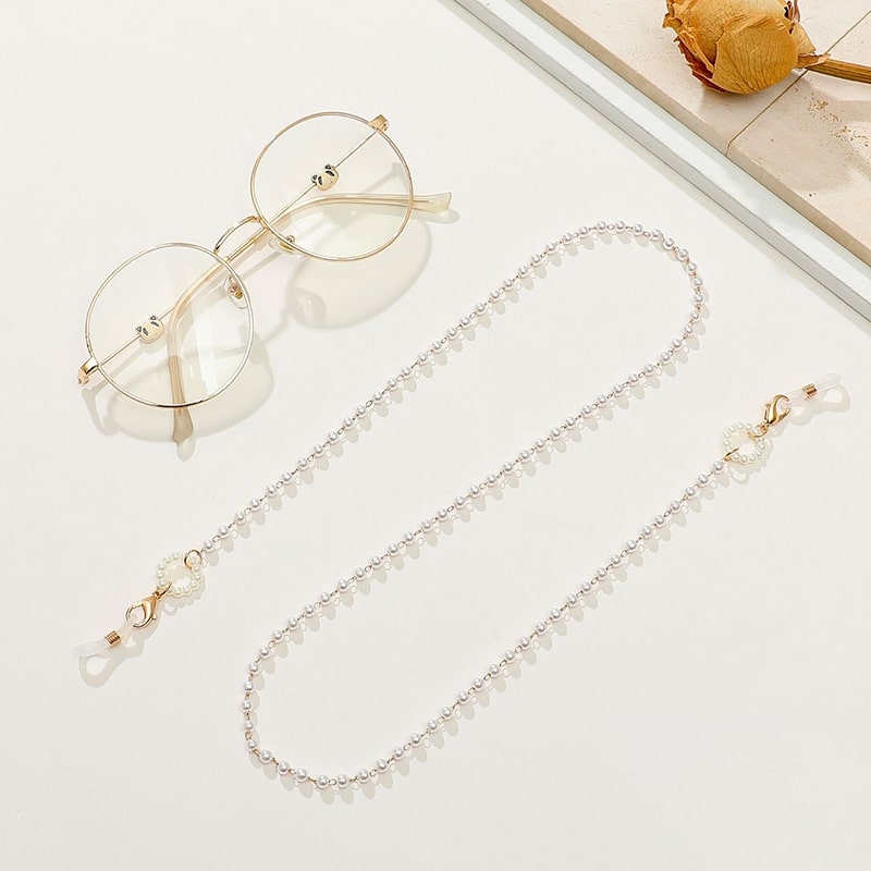 chaine bijoux pour lunettes perles