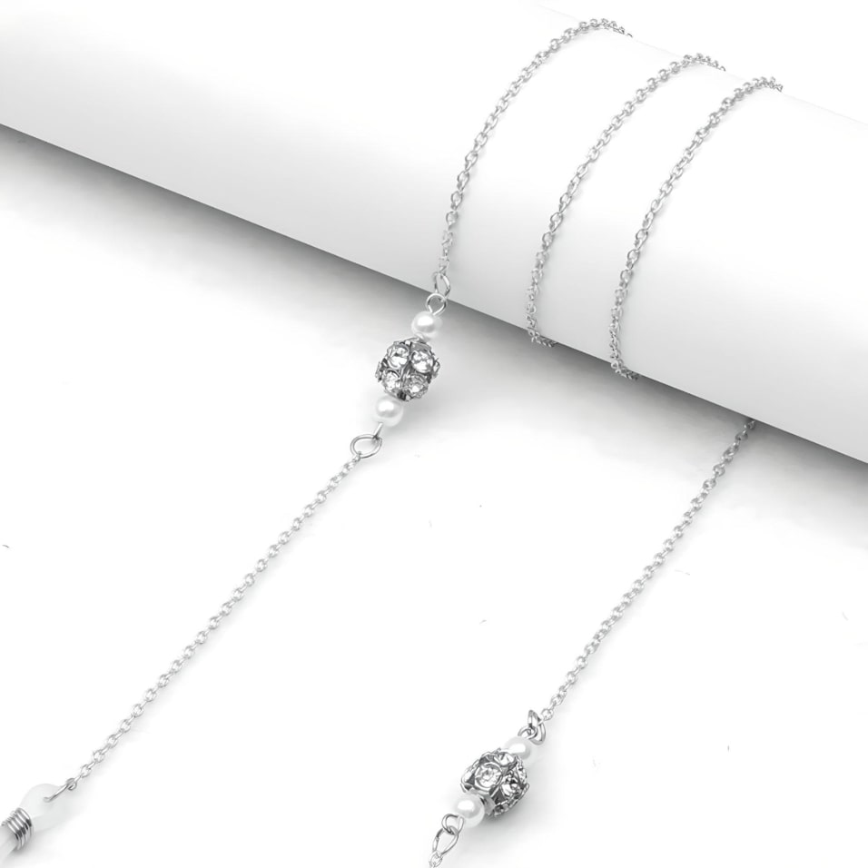 Chaine chic pour lunettes argent