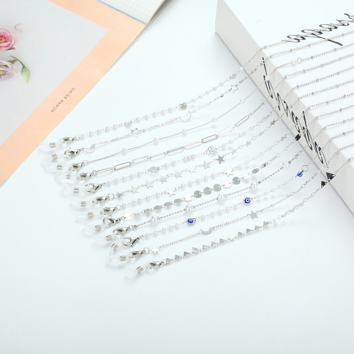 chaine de lunette argent