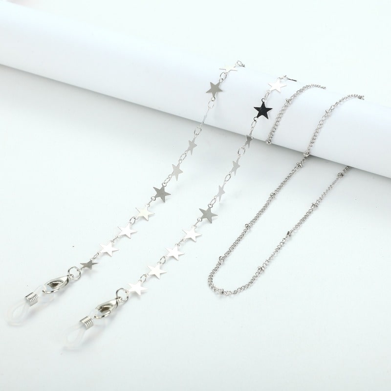 chaine lunette argent étoile