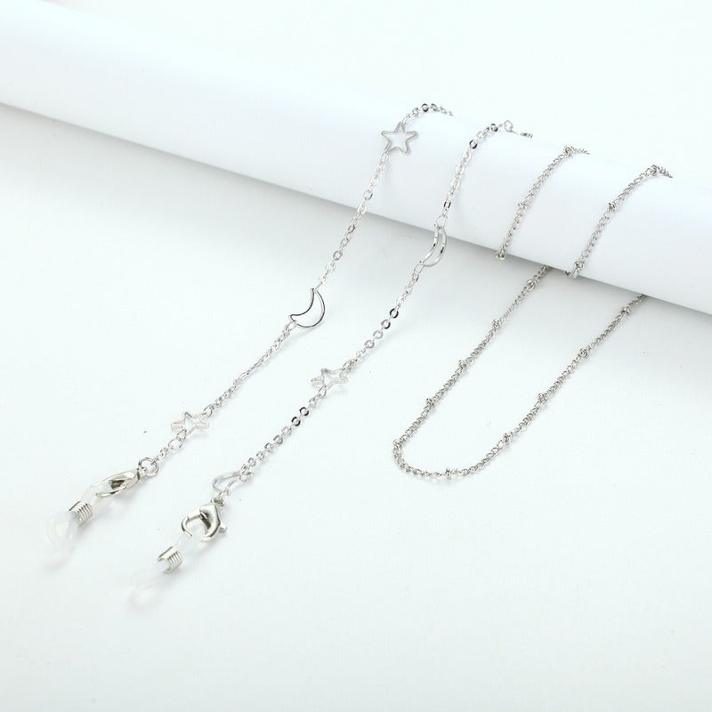chaine de lunettes argente