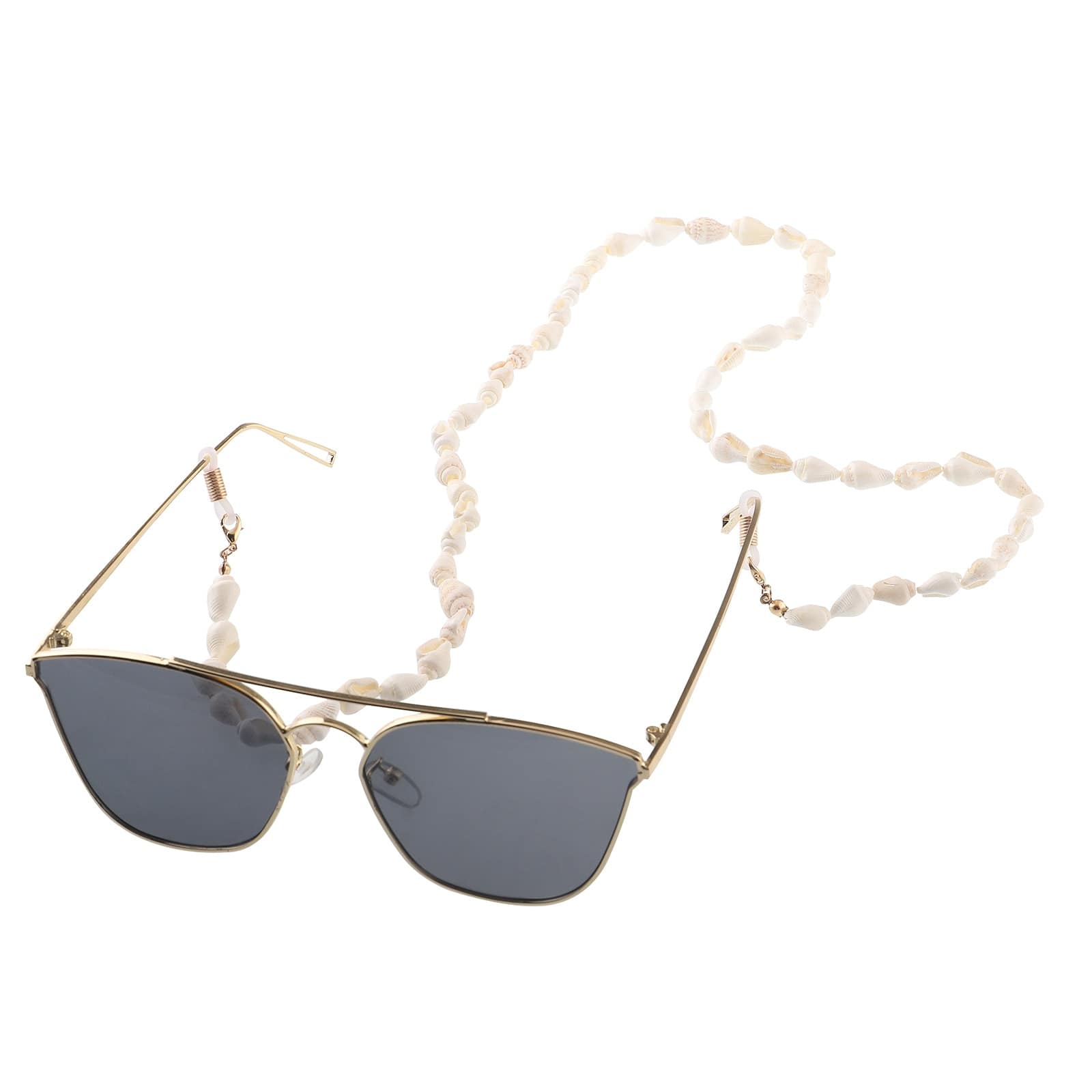 chaine de lunette coquillage blanc