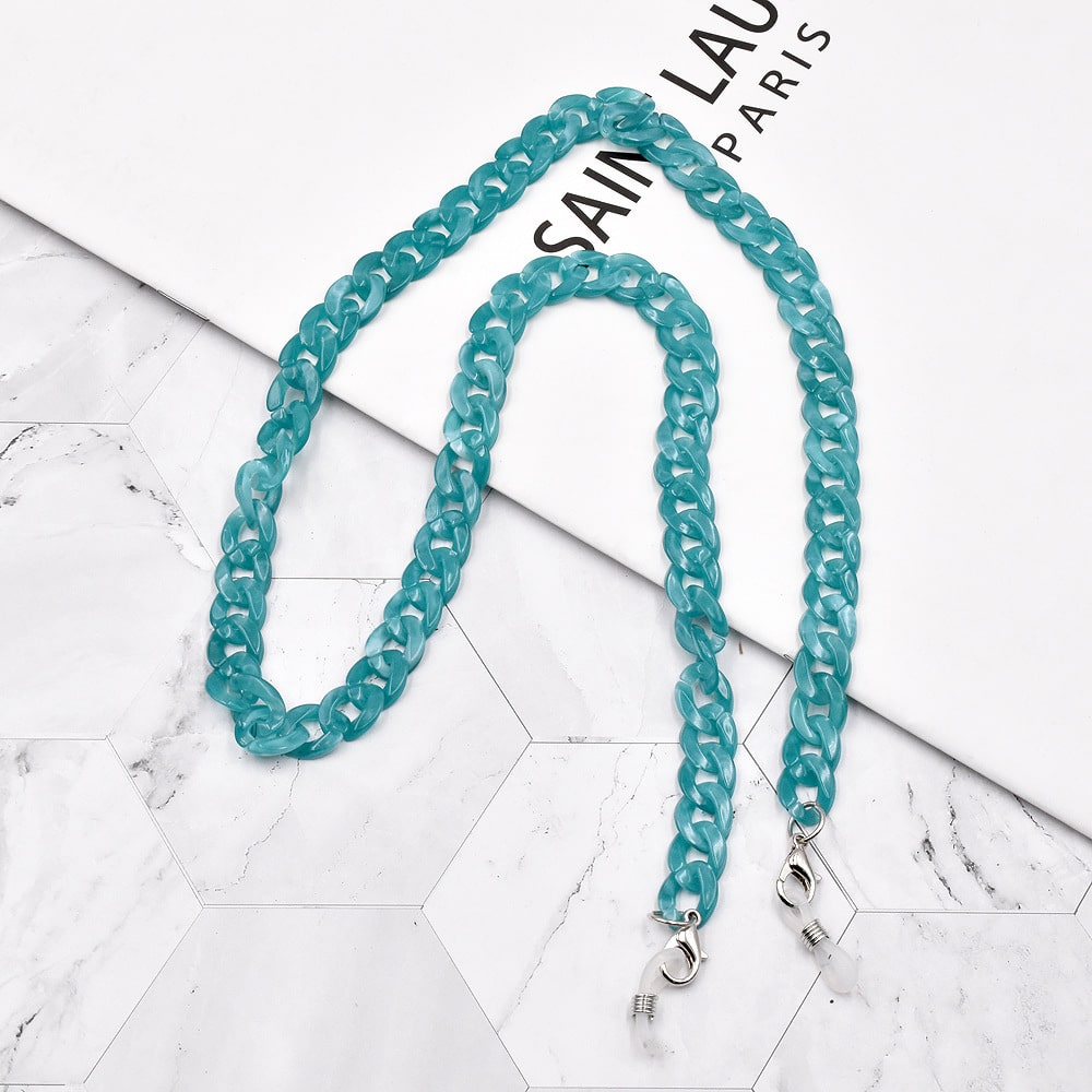 chaine lunette écaille bleu