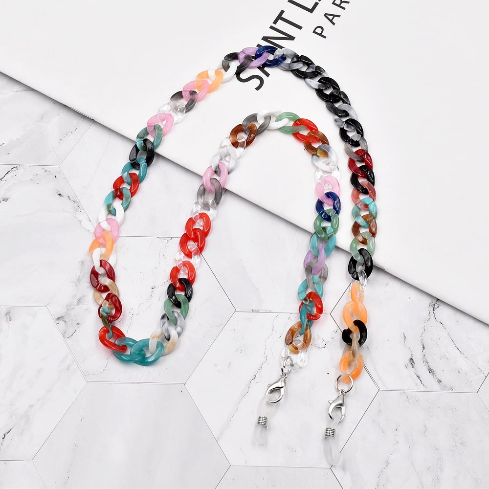 chaine lunette écaille multicolore