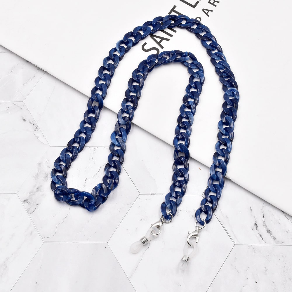 chaine lunette écaille bleu marine