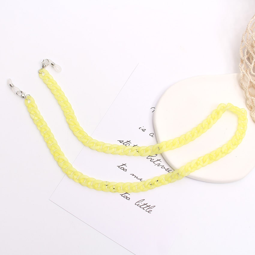 chaine lunette écaille jaune