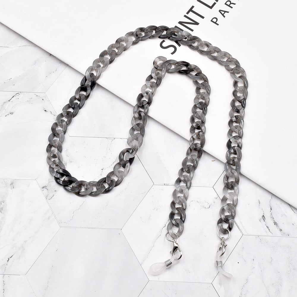 chaine lunette écaille grise