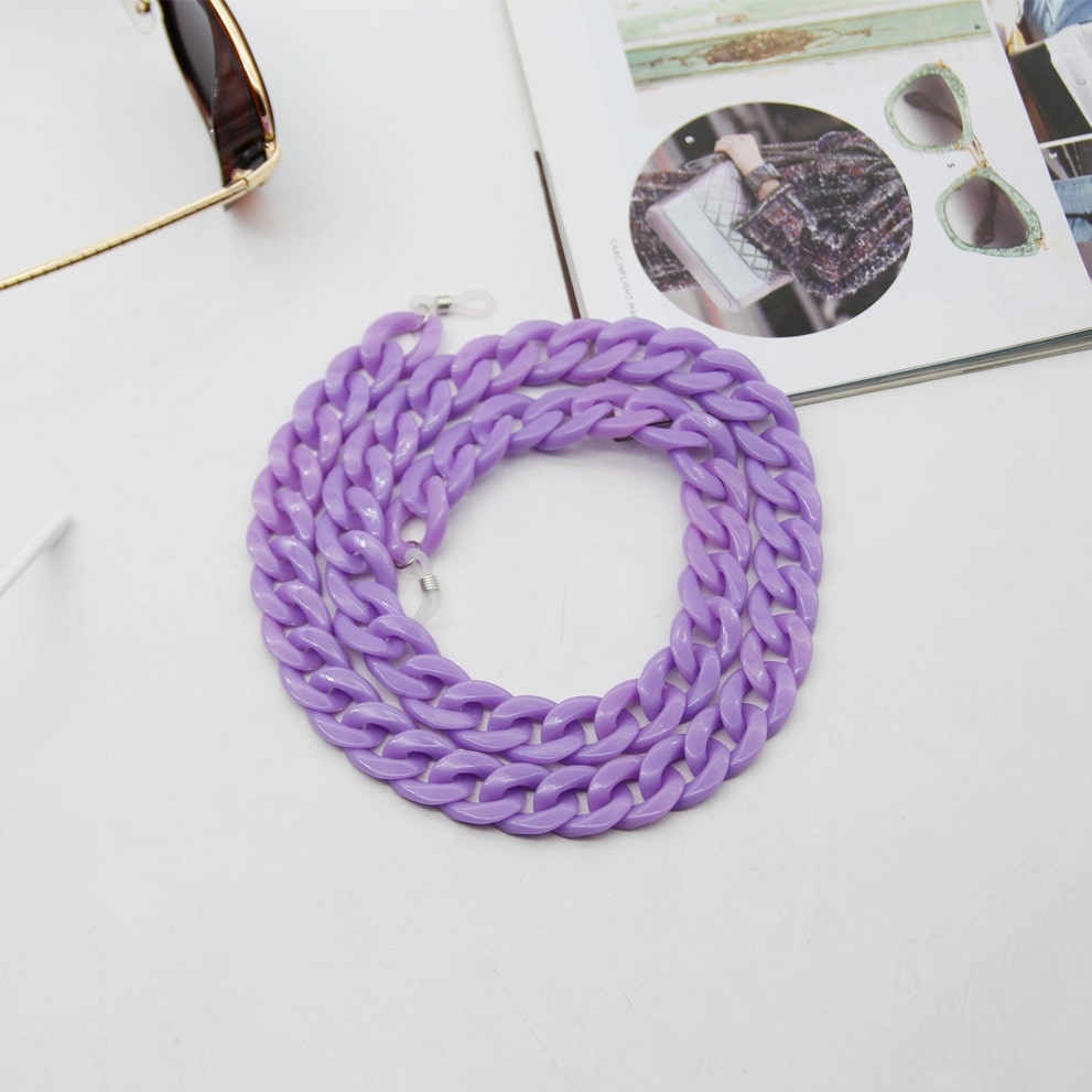 Chaine lunette femme gros maillon violet