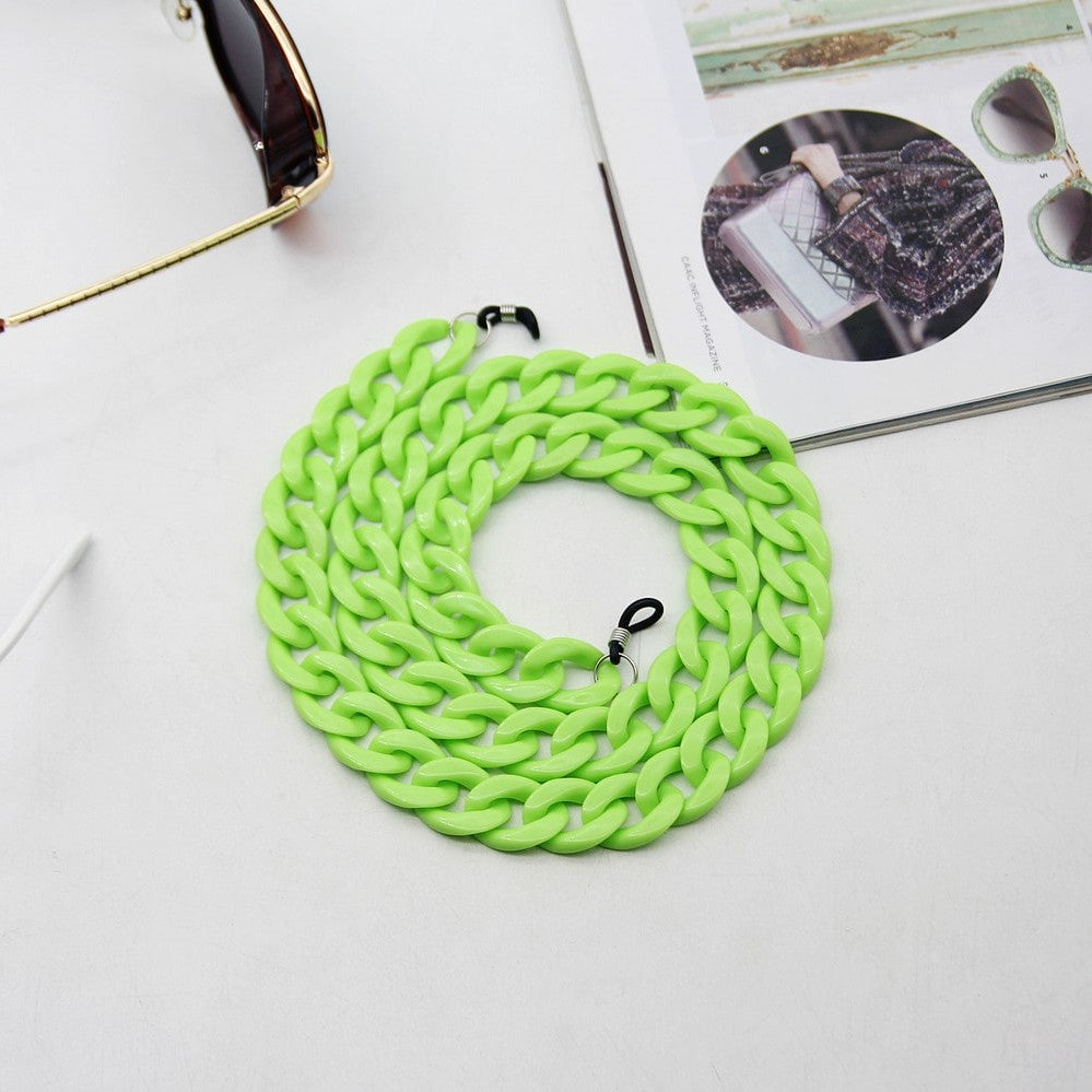 Chaine lunette femme gros maillon vert