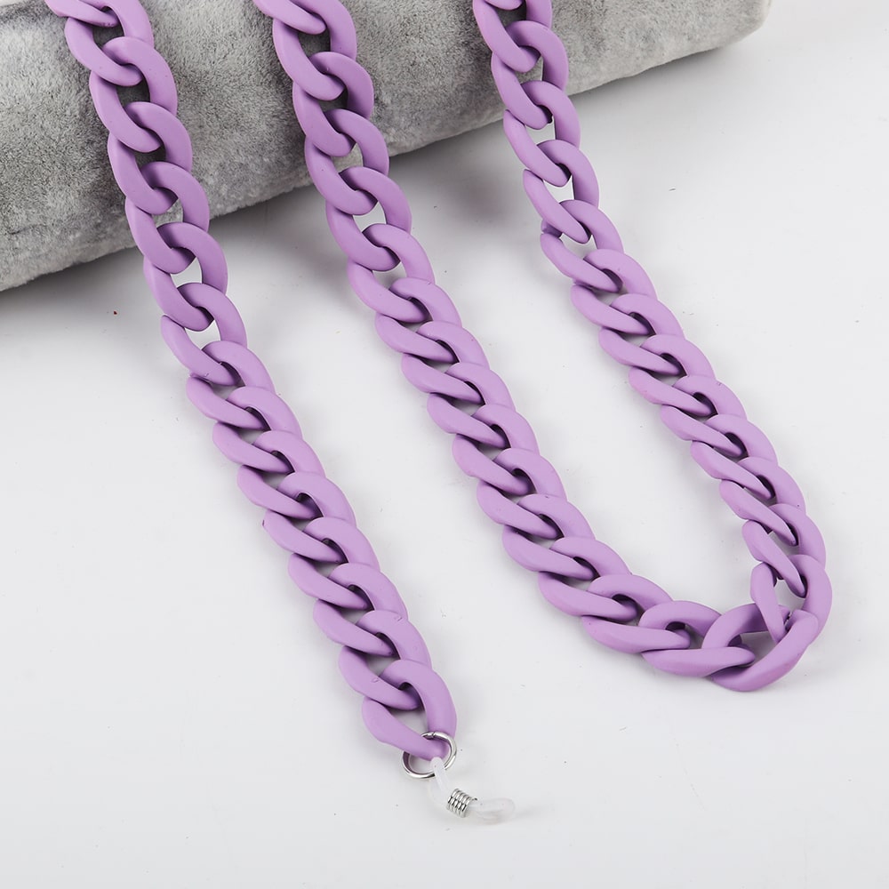 chaine gros maillon pour lunettes lila
