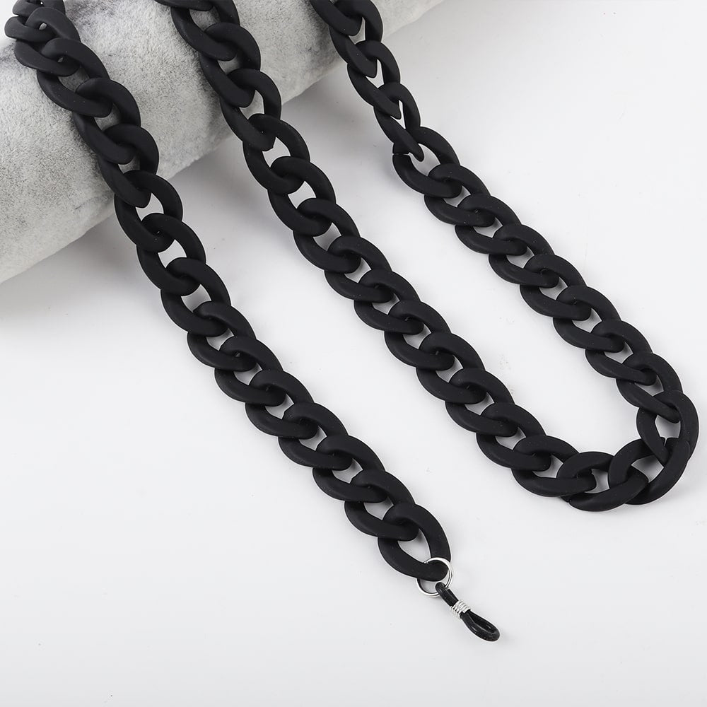 chaine gros maillon pour lunettes noir