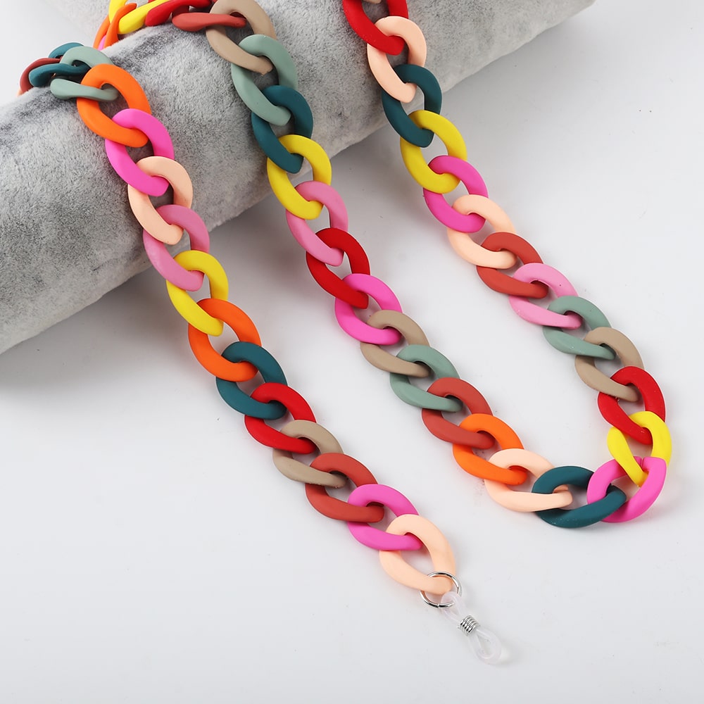 chaine gros maillon pour lunettes multicolore