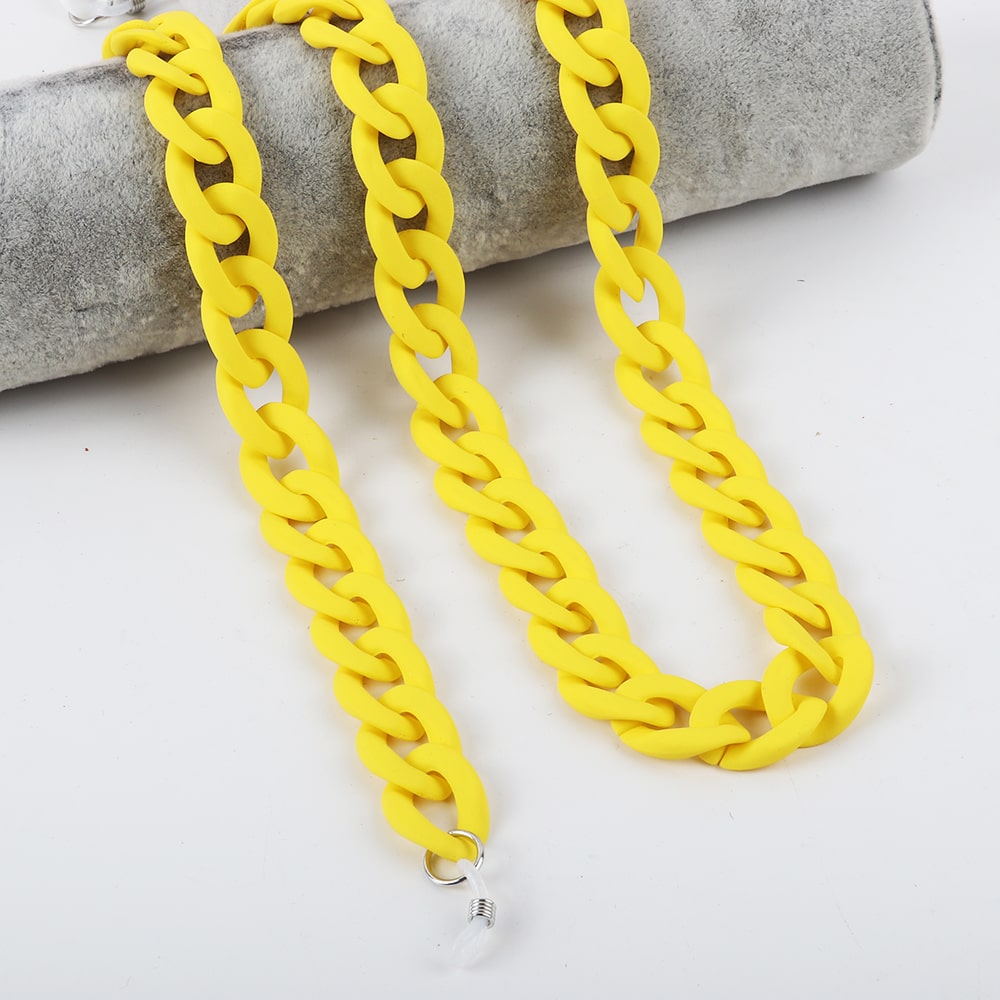 chaine gros maillon pour lunettes jaune