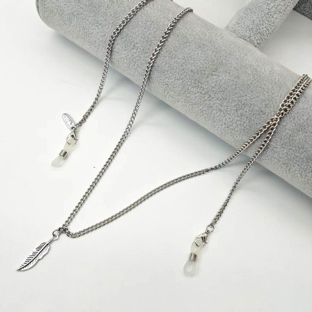 chaine lunette acier inoxydable argent