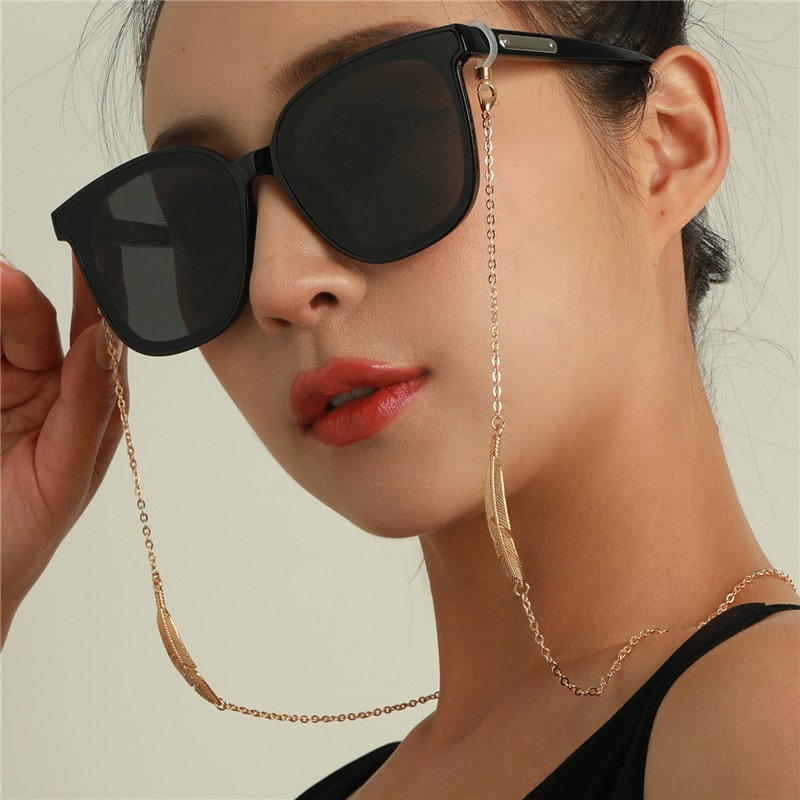 chaine de lunettes collier plume
