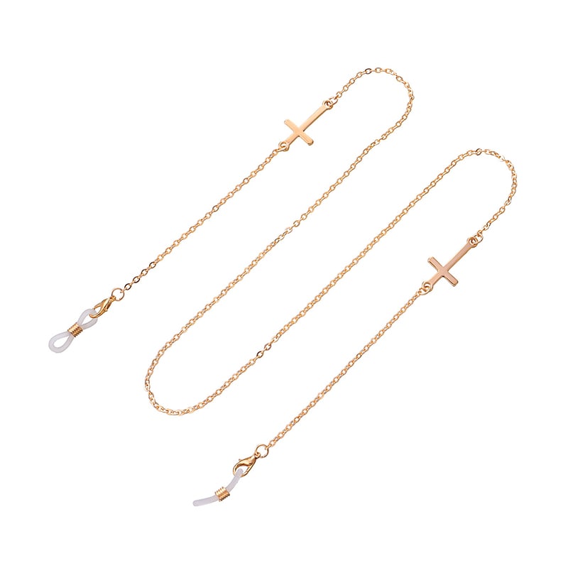 chaine lunette collier or croix