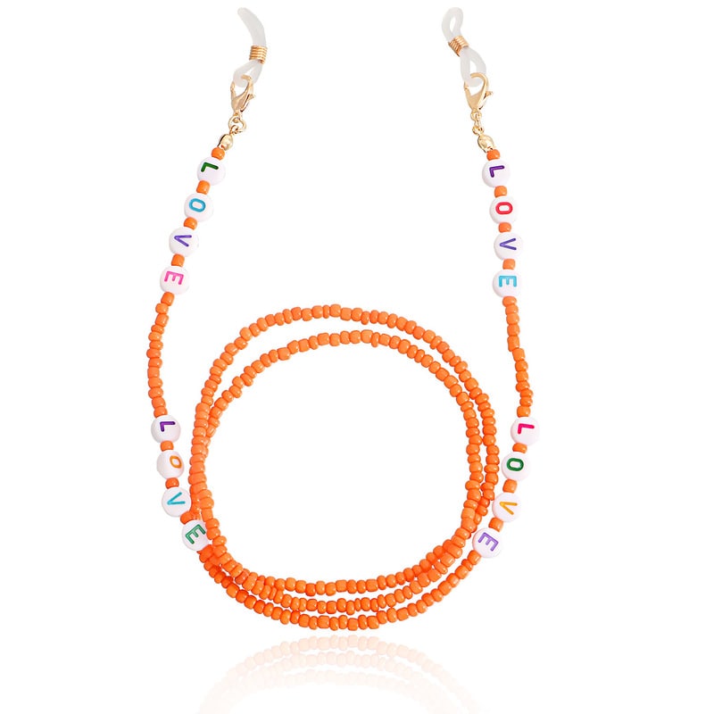 chaine lunette fantaisie love orange