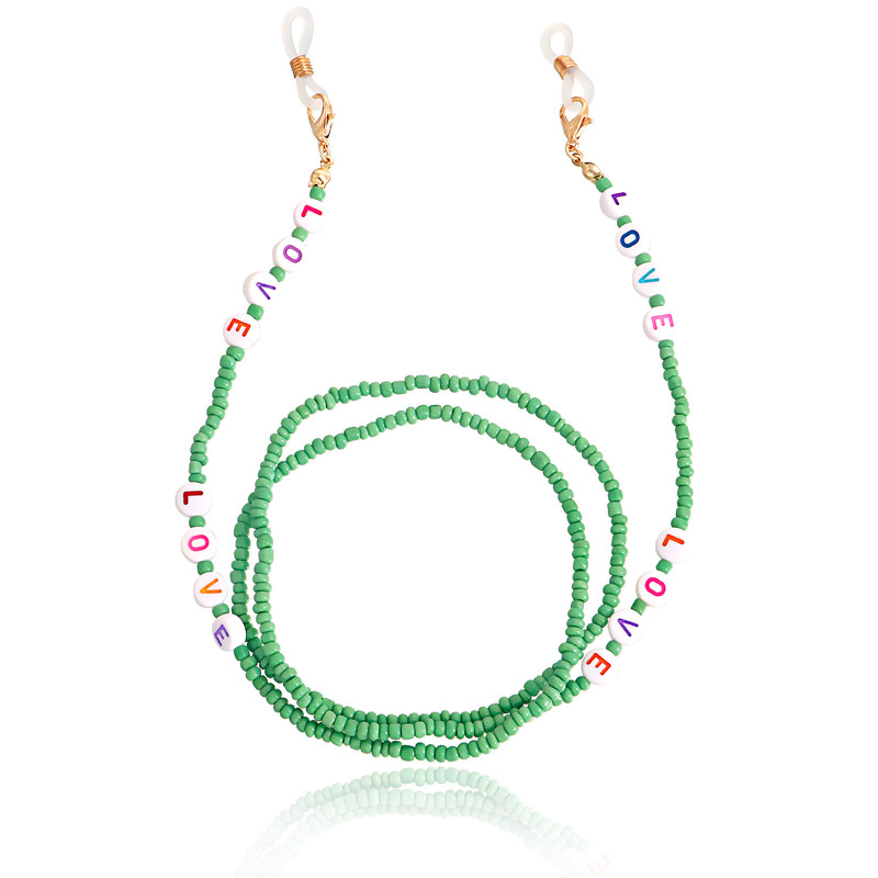 chaine lunette fantaisie love vert