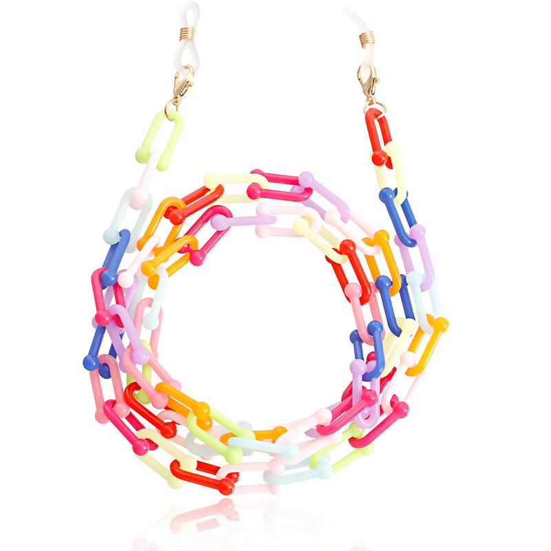 chaine lunette fantaisie multicolore grosse maille