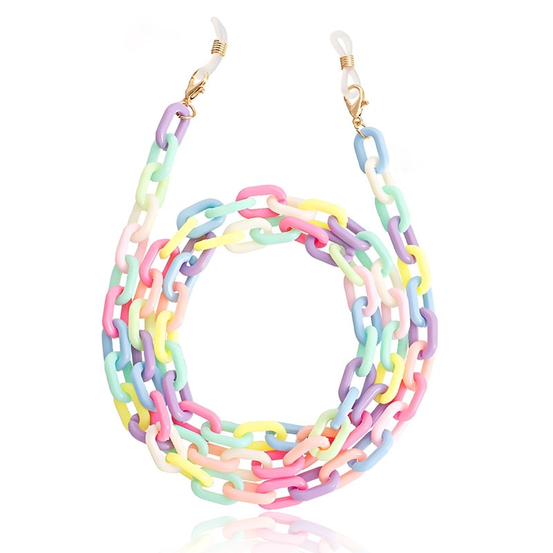 chaine lunette fantaisie grosse maille multicolore