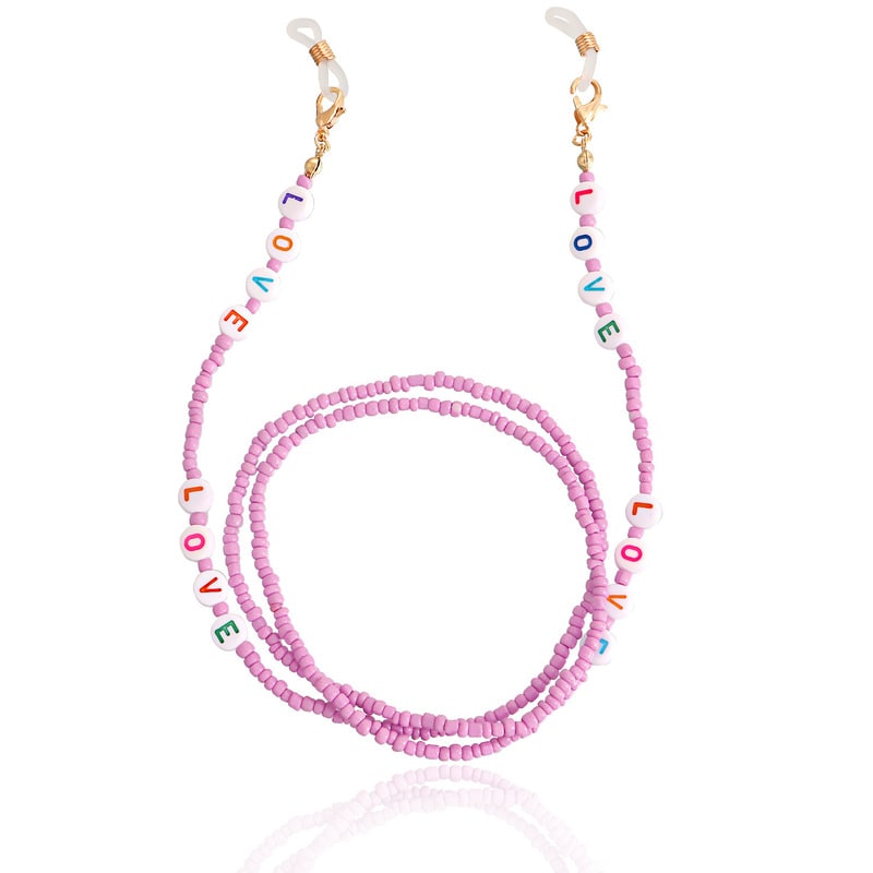 chaine lunette fantaisie love violet