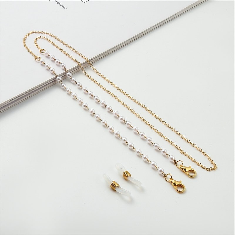 chaine lunette femme perles