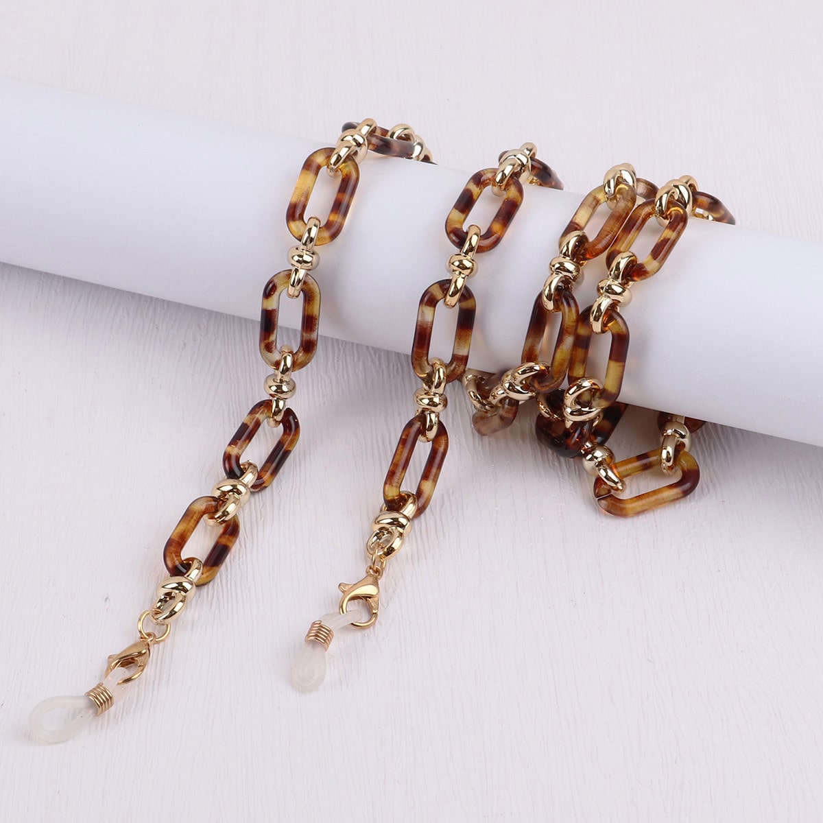 chaine lunette grosse maille tigre