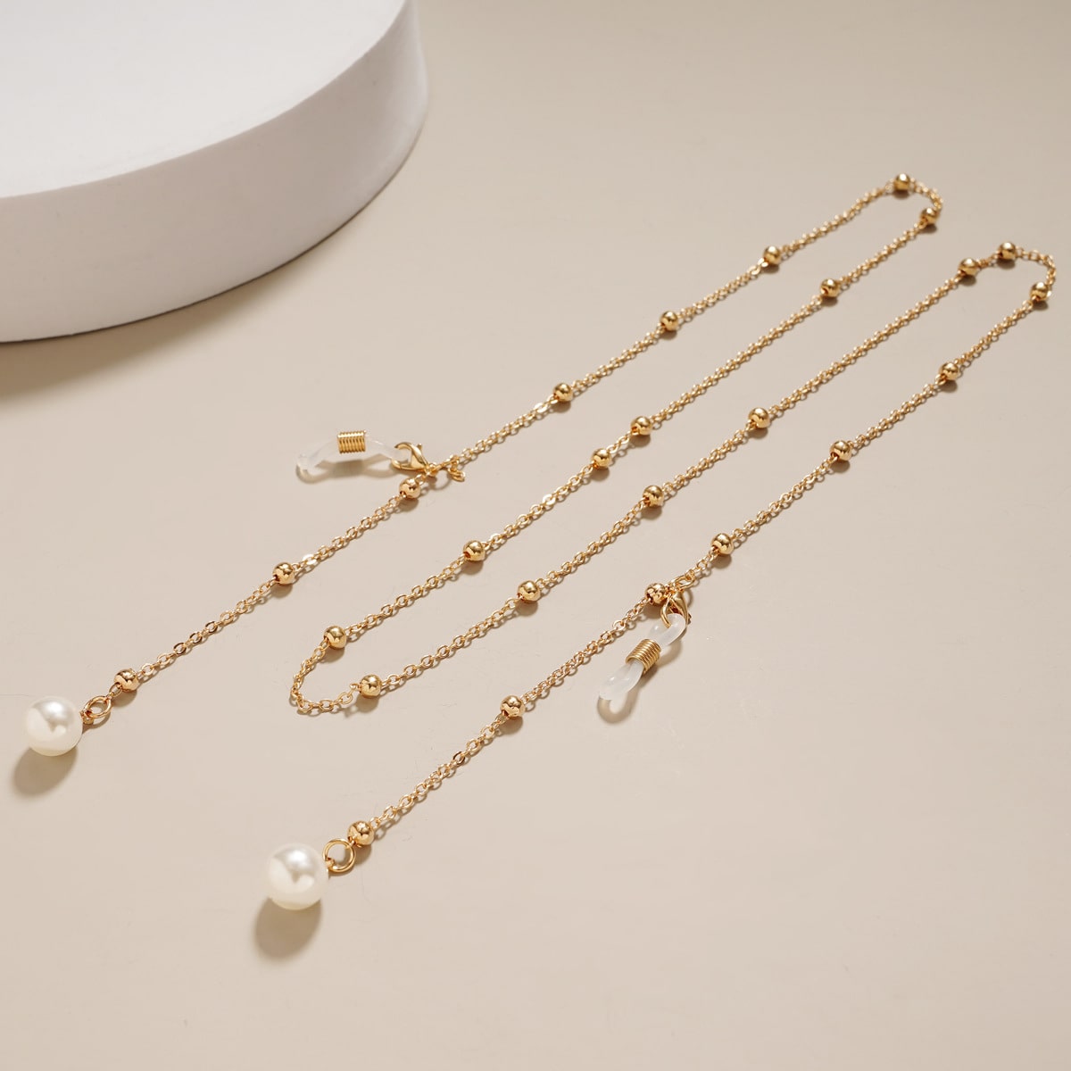 chaine lunette plaqué or perle