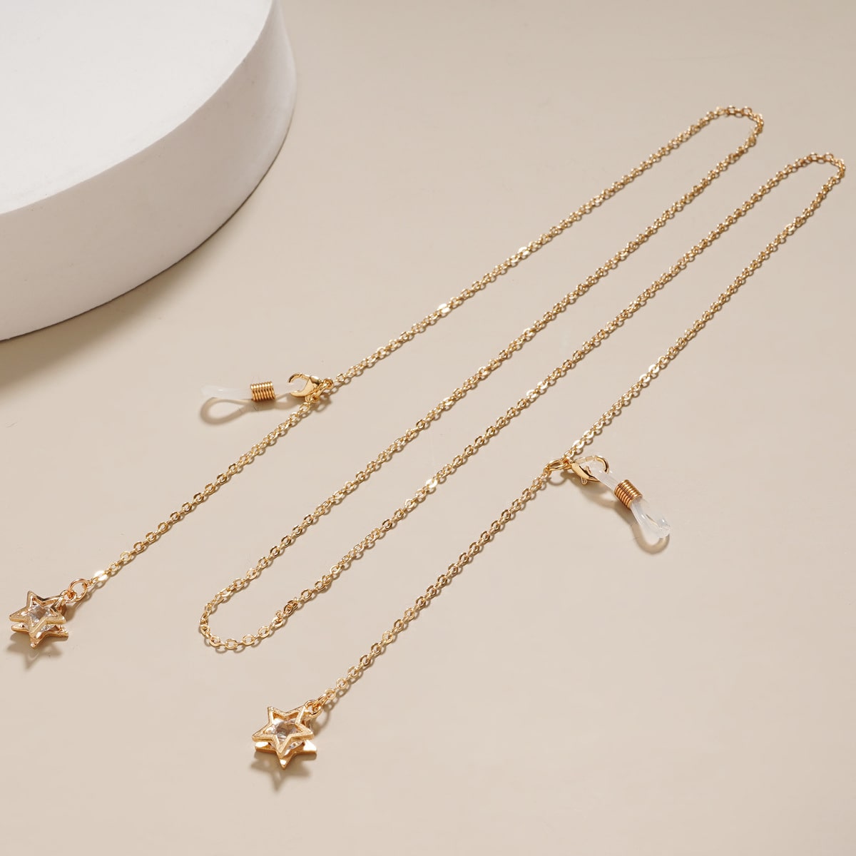 chaine lunette plaqué or étoile