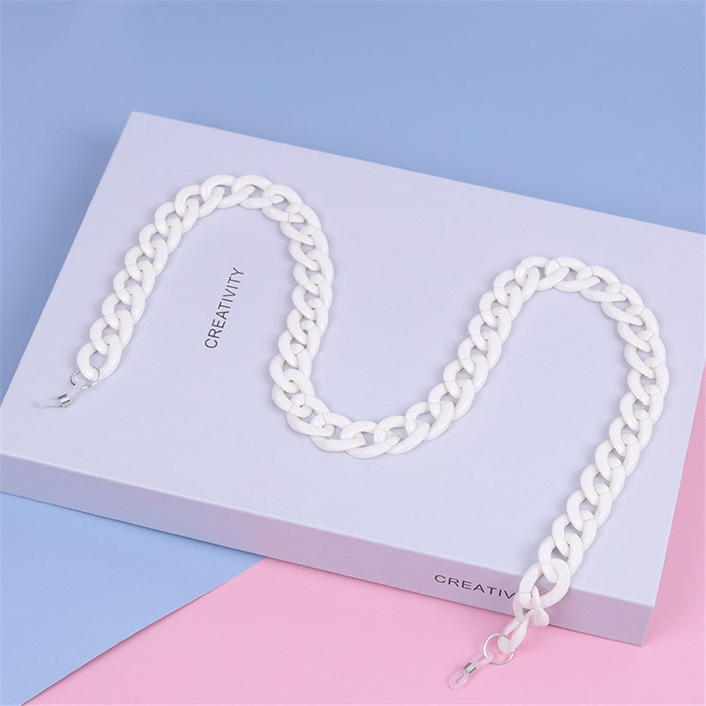 chaine lunette plastique blanc