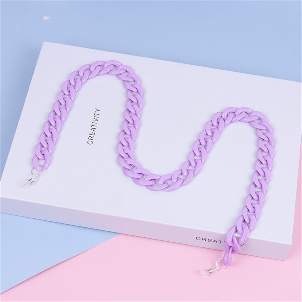 chaine lunette plastique violet