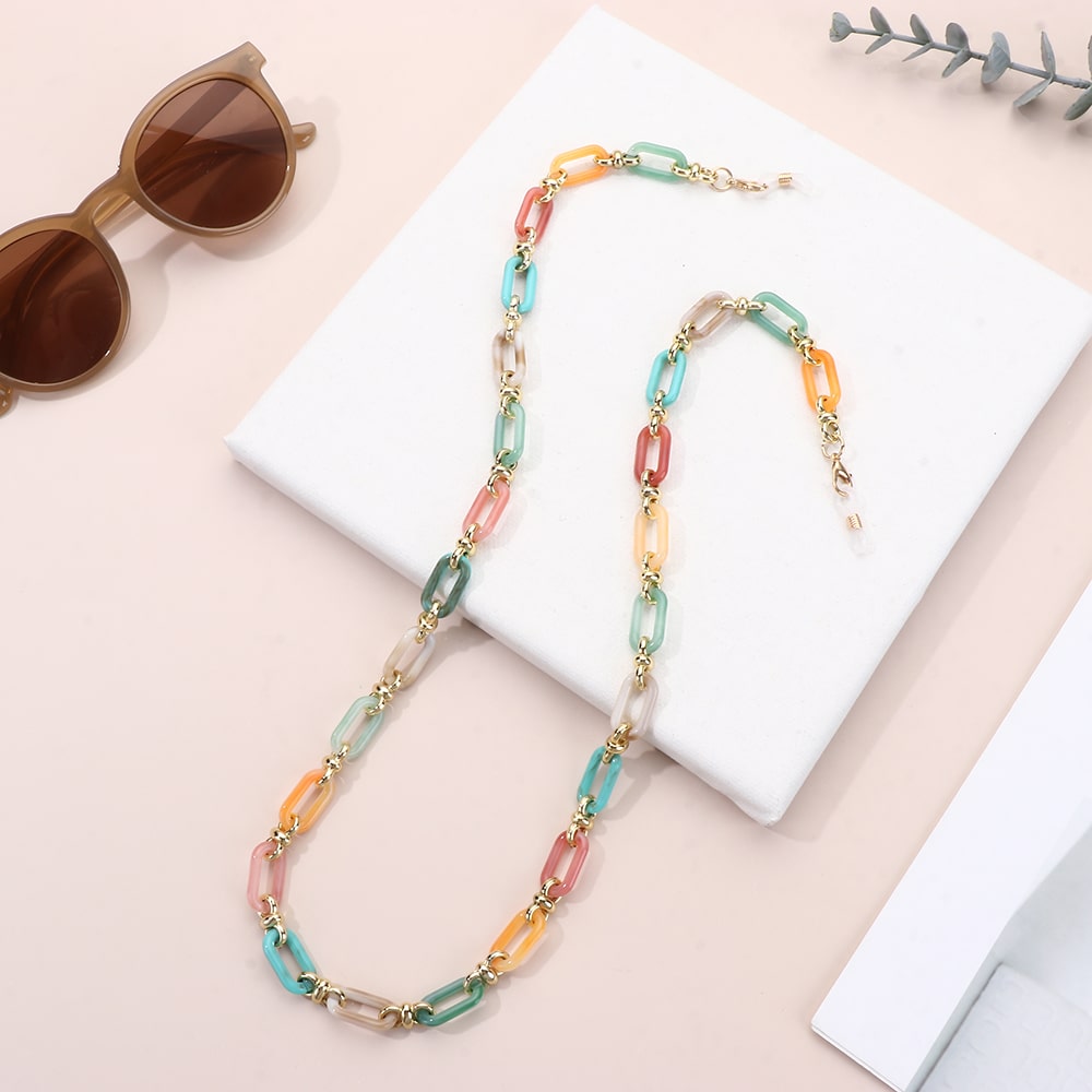 Chaîne De Lunettes Femme Élégante Damanse-gc001 - Collier Fantaisie Avec Breloques Brillantes Pour Lunettes De Soleil Et Lecture