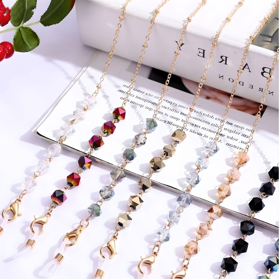 chaine lunettes pierres