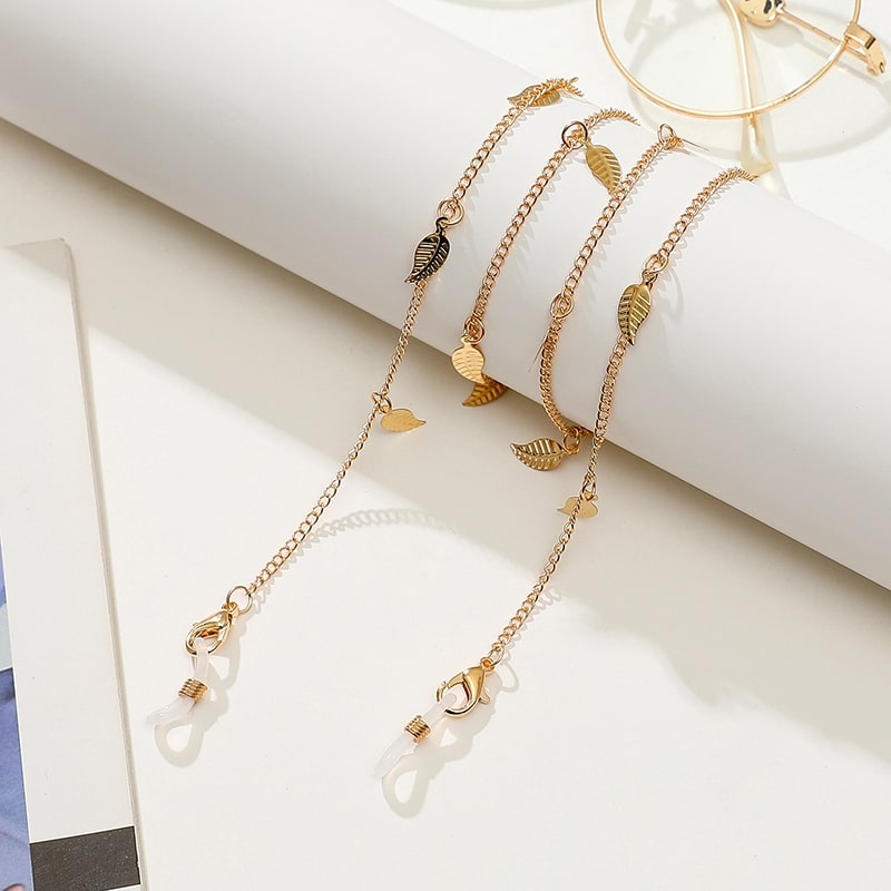 chaine pour lunettes de vue feuilles