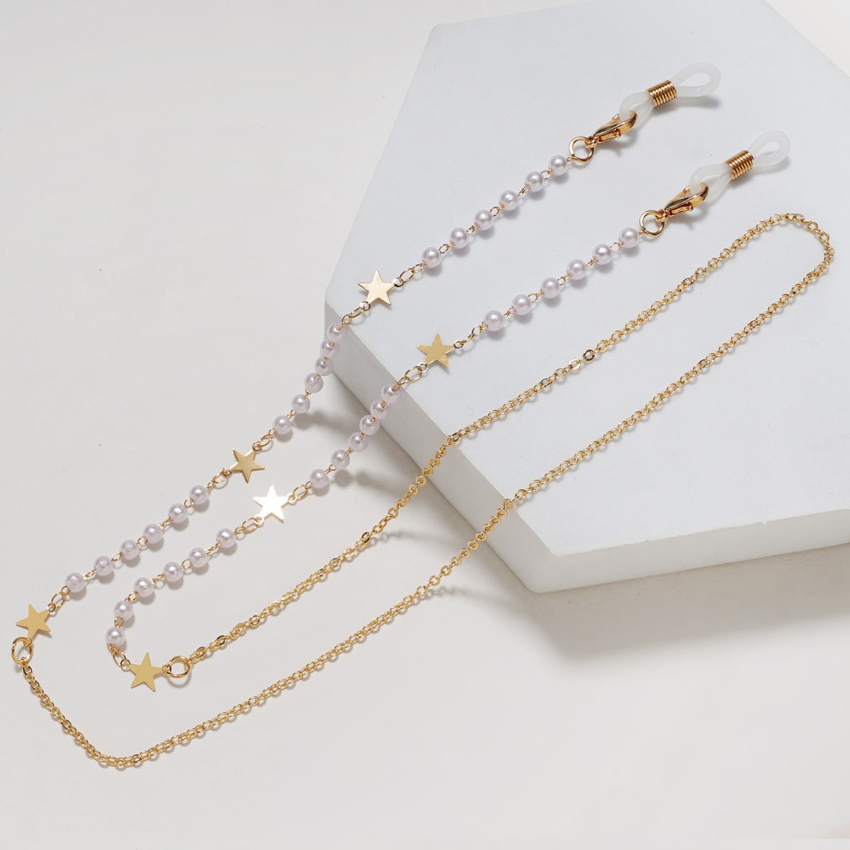 chainette pour lunettes perles et étoile