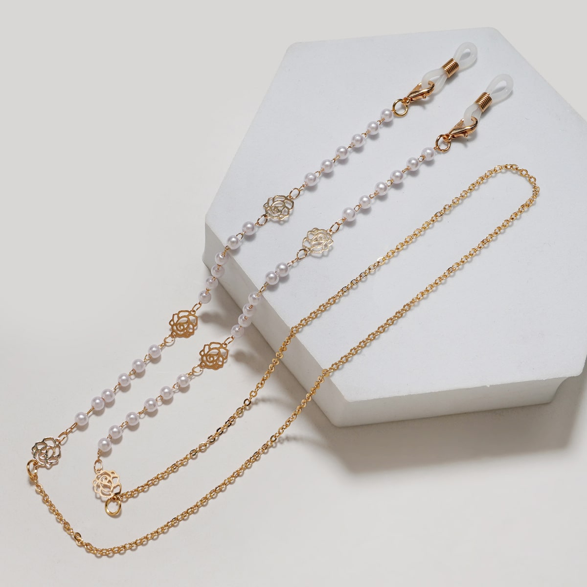 chainette pour lunettes fleur