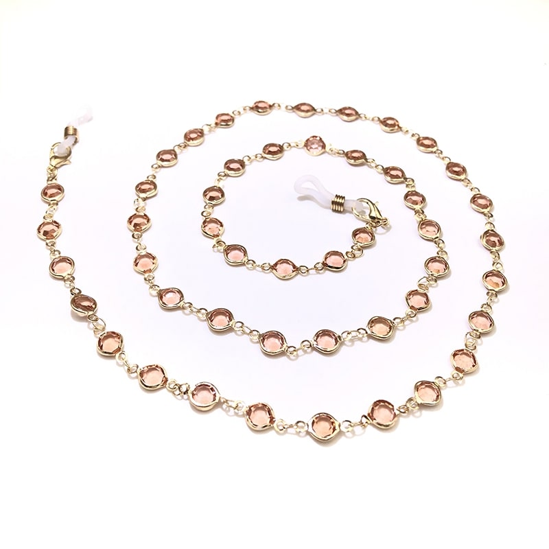 collier accroche lunettes rose gold
