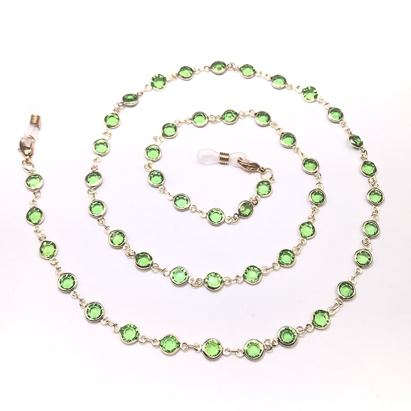 collier accroche lunettes vert