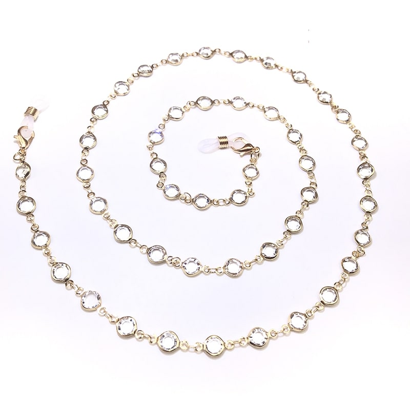 collier accroche lunettes blanc