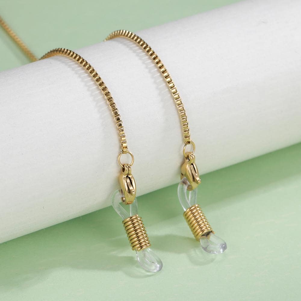 collier lunette homme or