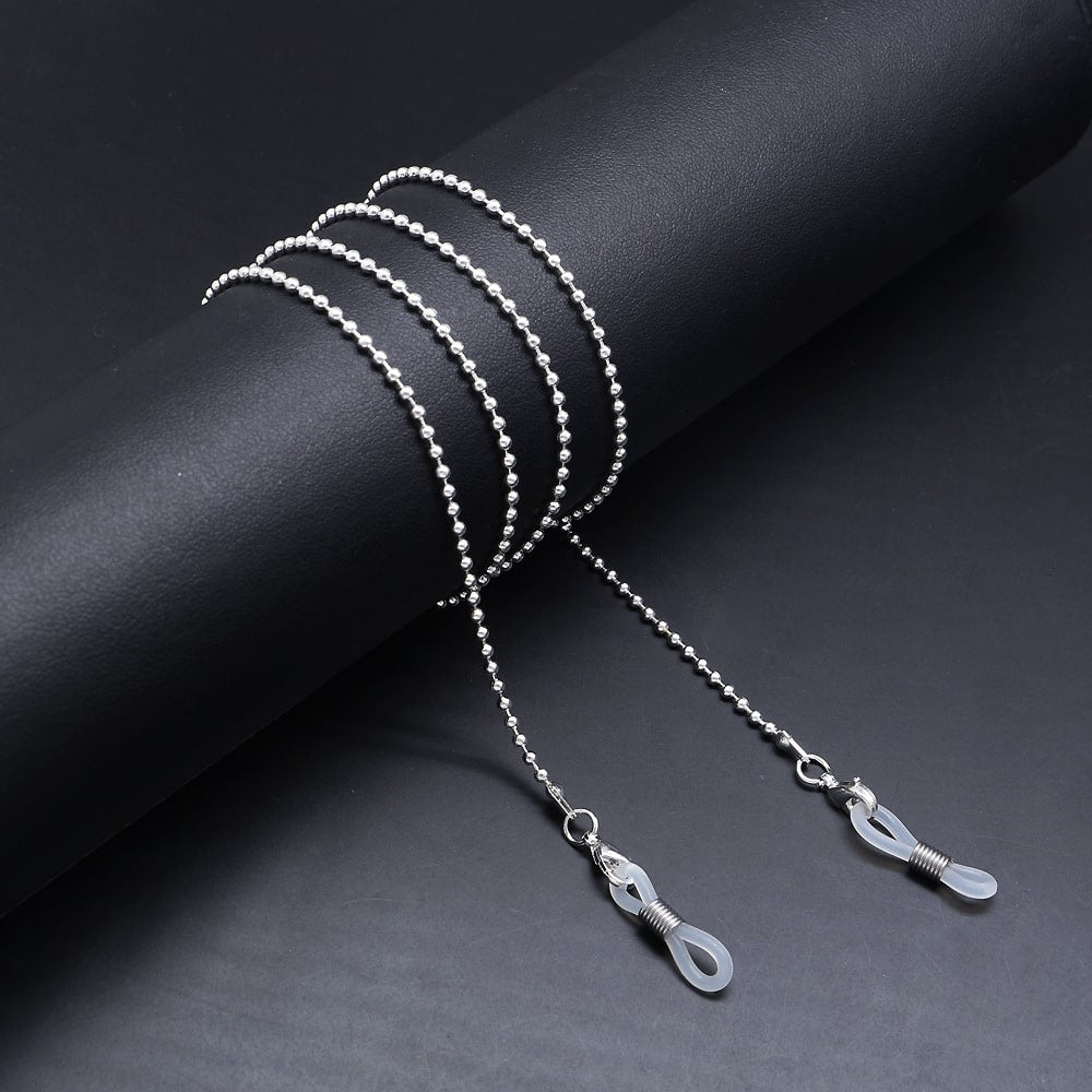 collier lunettes perles argent