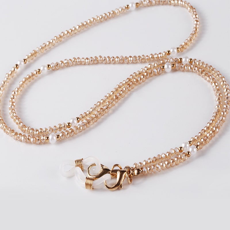 collier porte lunettes femme or