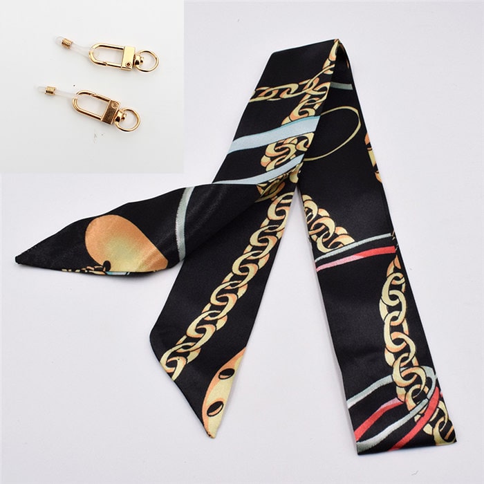 Cordon de lunettes original noir et or