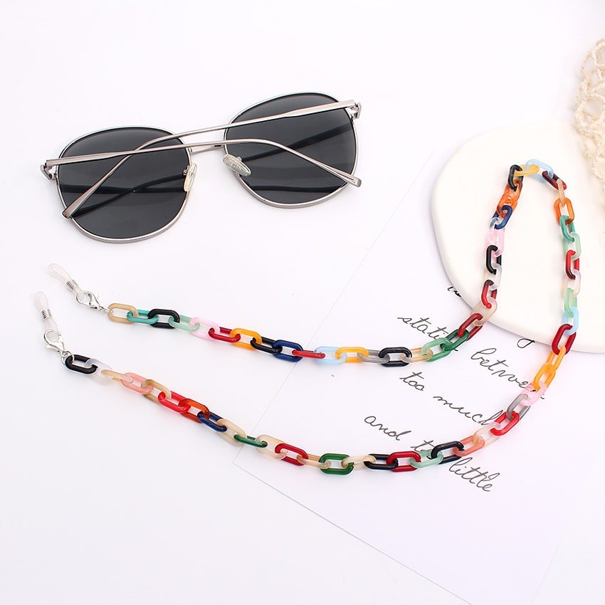cordon lunette grosse maille multicolore