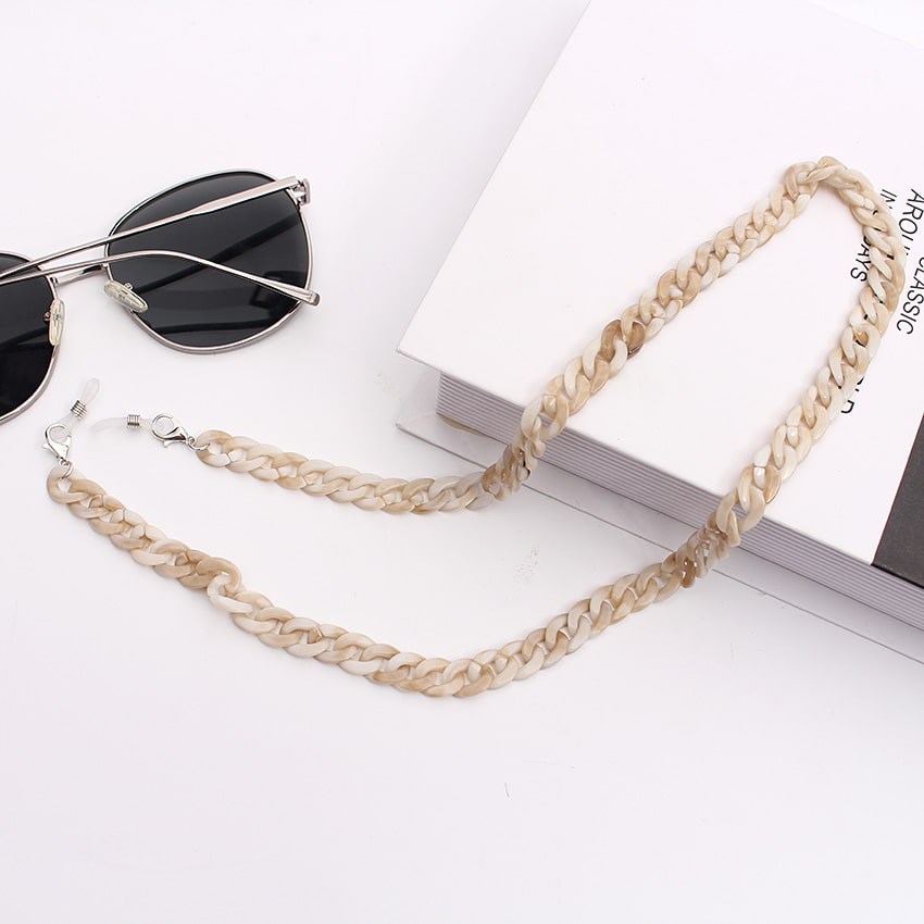 cordon lunette grosse maille marbre beige